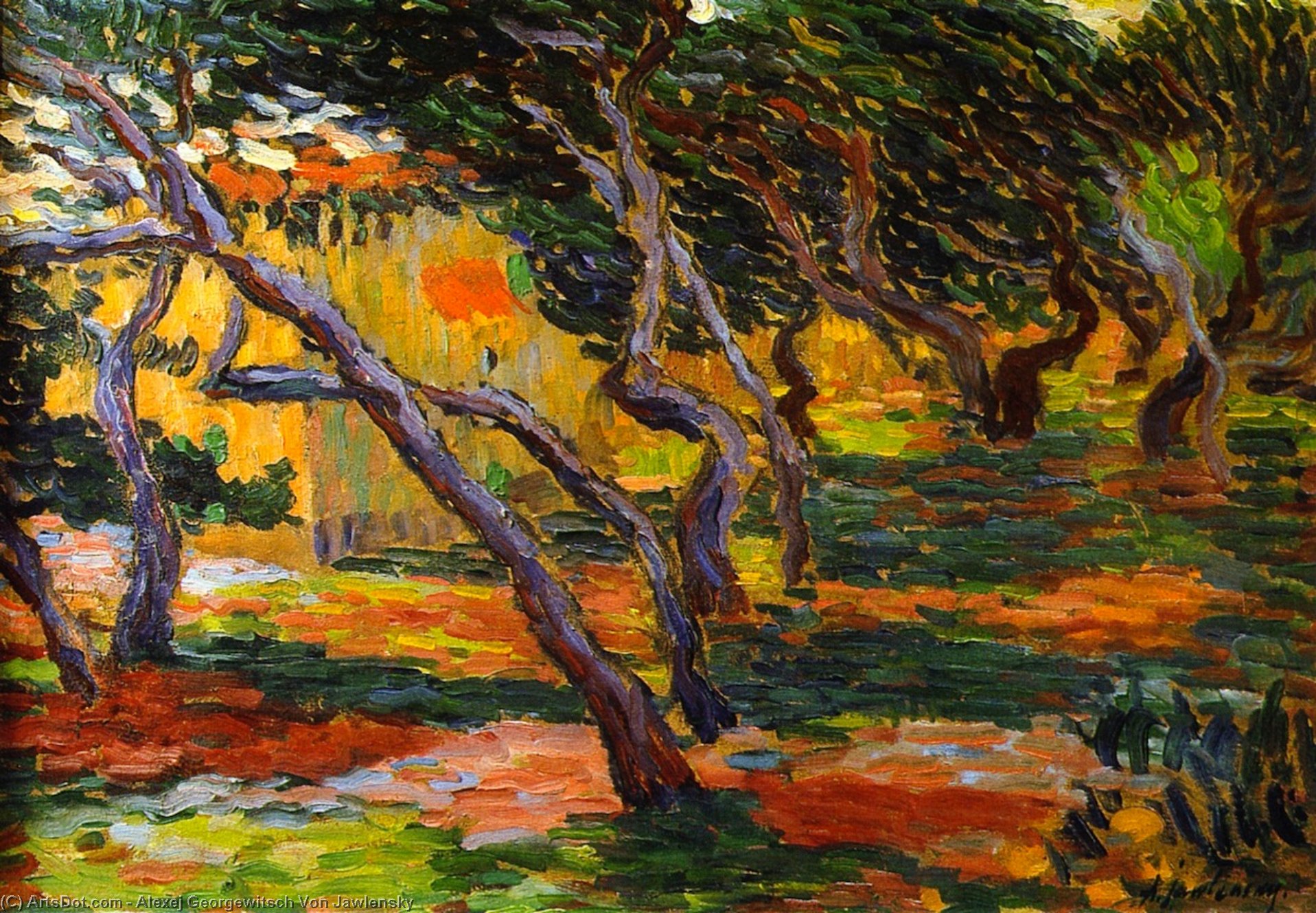 Wikioo.org - The Encyclopedia of Fine Arts - Painting, Artwork by Alexej Georgewitsch Von Jawlensky - Olive Grove