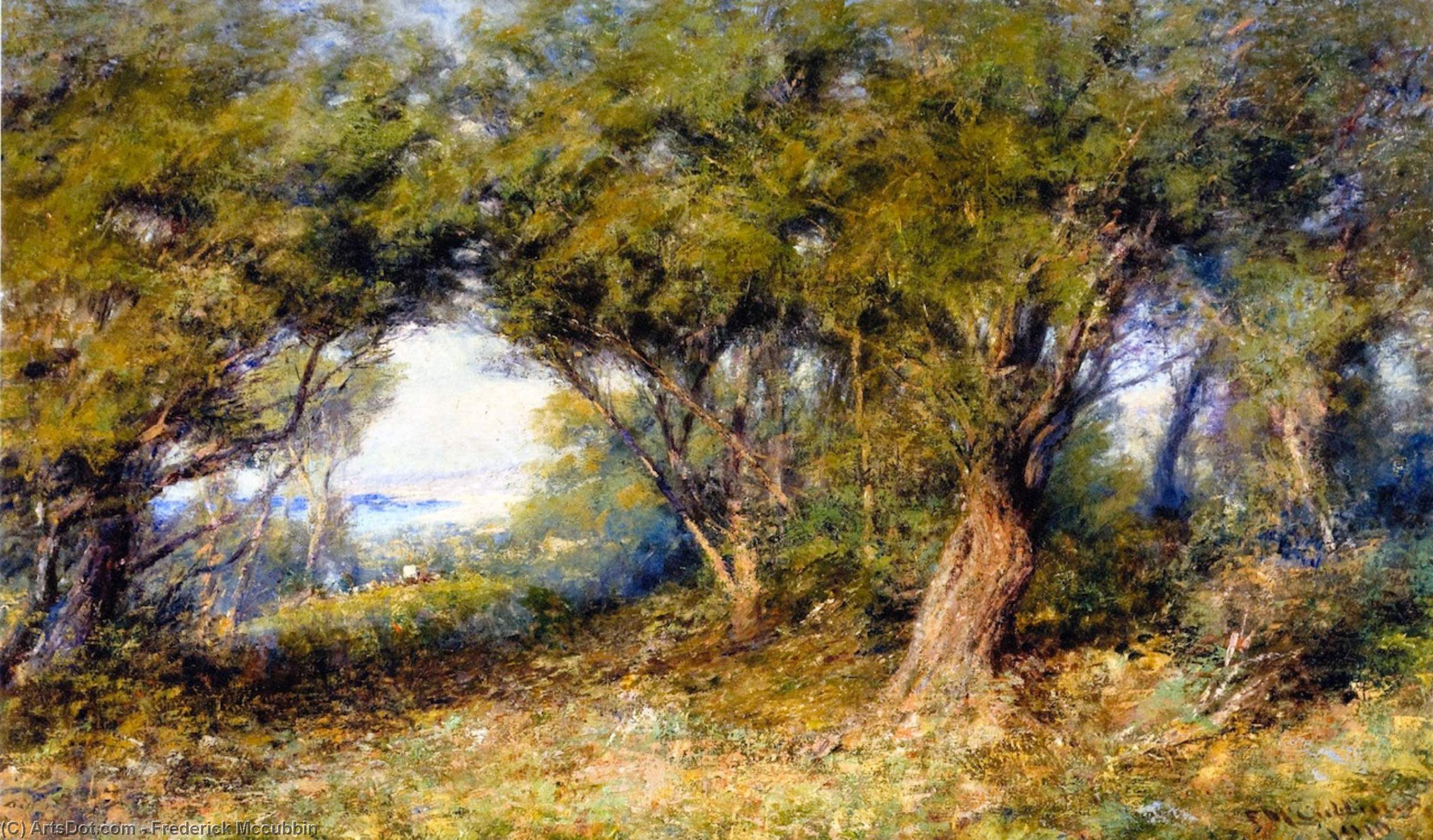 Wikioo.org - The Encyclopedia of Fine Arts - Painting, Artwork by Frederick Mccubbin - Oliver's Nill, Frankston (also known as Summer Idyll)