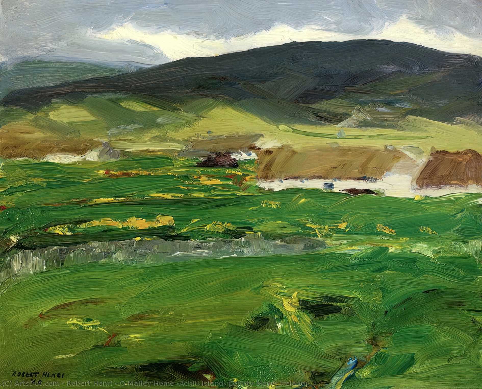 Wikioo.org - The Encyclopedia of Fine Arts - Painting, Artwork by Robert Henri - O'Malley Home (also known as Achill Island, County Mayo, Ireland)