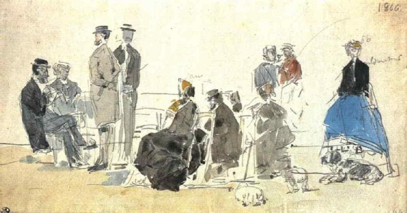 WikiOO.org – 美術百科全書 - 繪畫，作品 Eugène Louis Boudin -  上 河岸