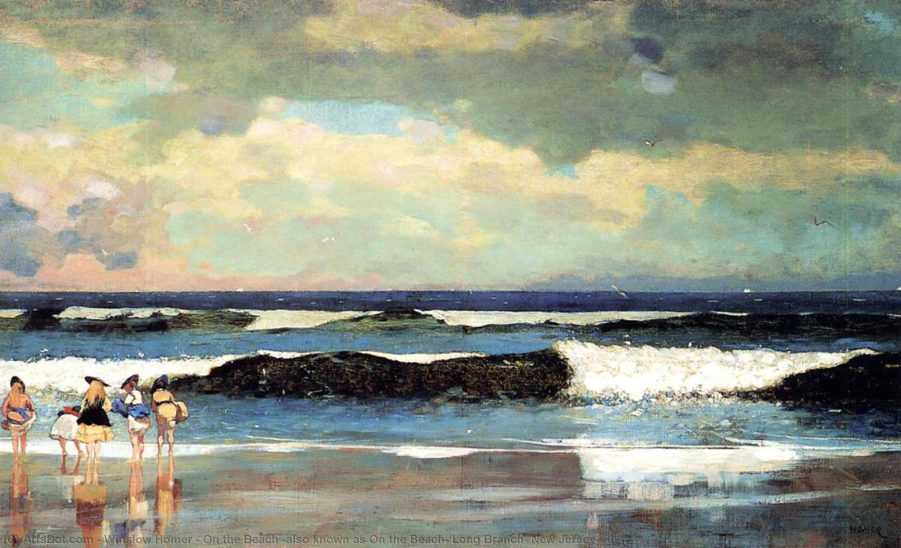 Wikioo.org - The Encyclopedia of Fine Arts - Painting, Artwork by Winslow Homer - On the Beach (also known as On the Beach, Long Branch, New Jersey)