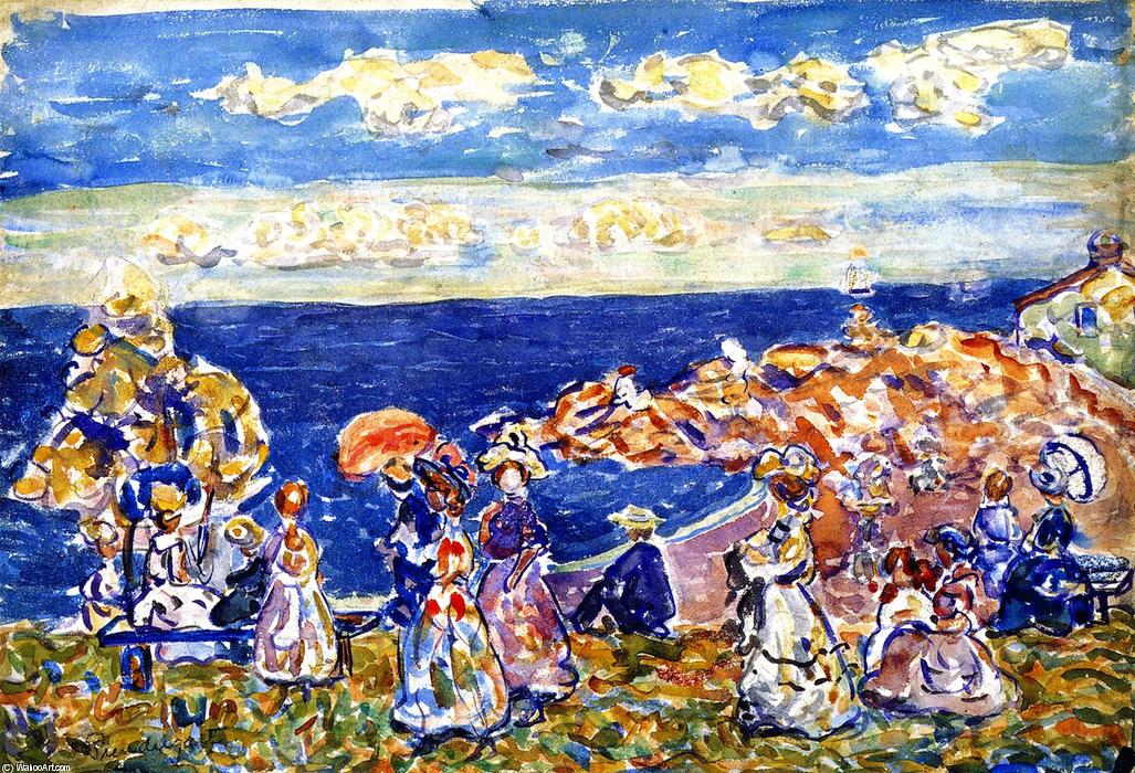 WikiOO.org - دایره المعارف هنرهای زیبا - نقاشی، آثار هنری Maurice Brazil Prendergast - On the Beach