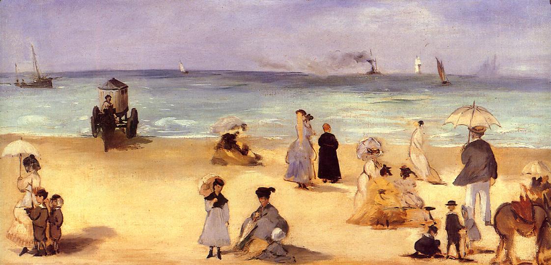 Wikioo.org - The Encyclopedia of Fine Arts - Painting, Artwork by Edouard Manet - On the Beach at Boulogne