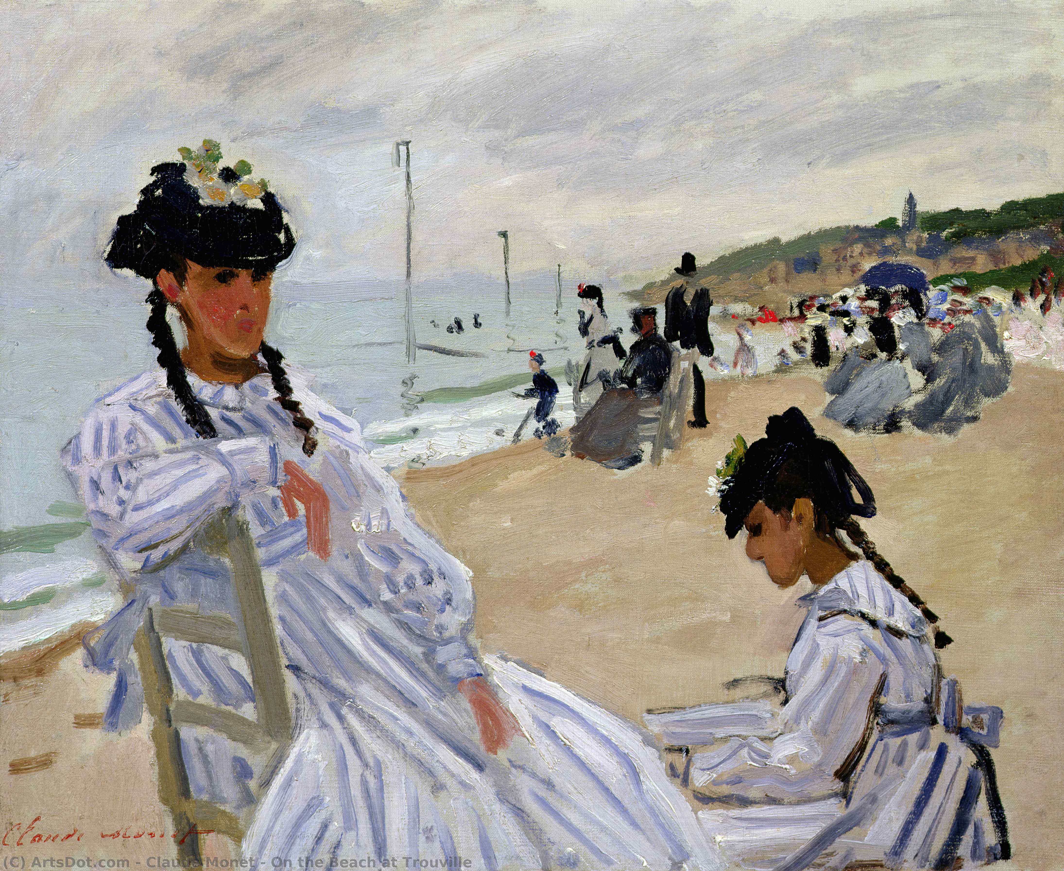 WikiOO.org - Enciclopedia of Fine Arts - Pictura, lucrări de artă Claude Monet - On the Beach at Trouville