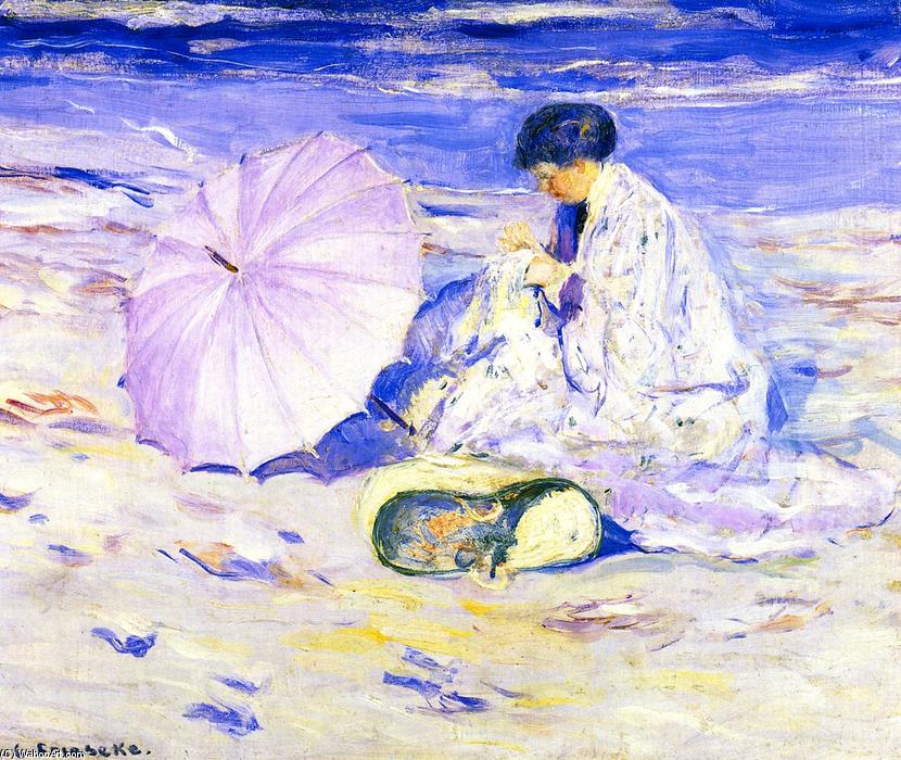 Wikioo.org - The Encyclopedia of Fine Arts - Painting, Artwork by Frederick Carl Frieseke - On the Beach in Corsica
