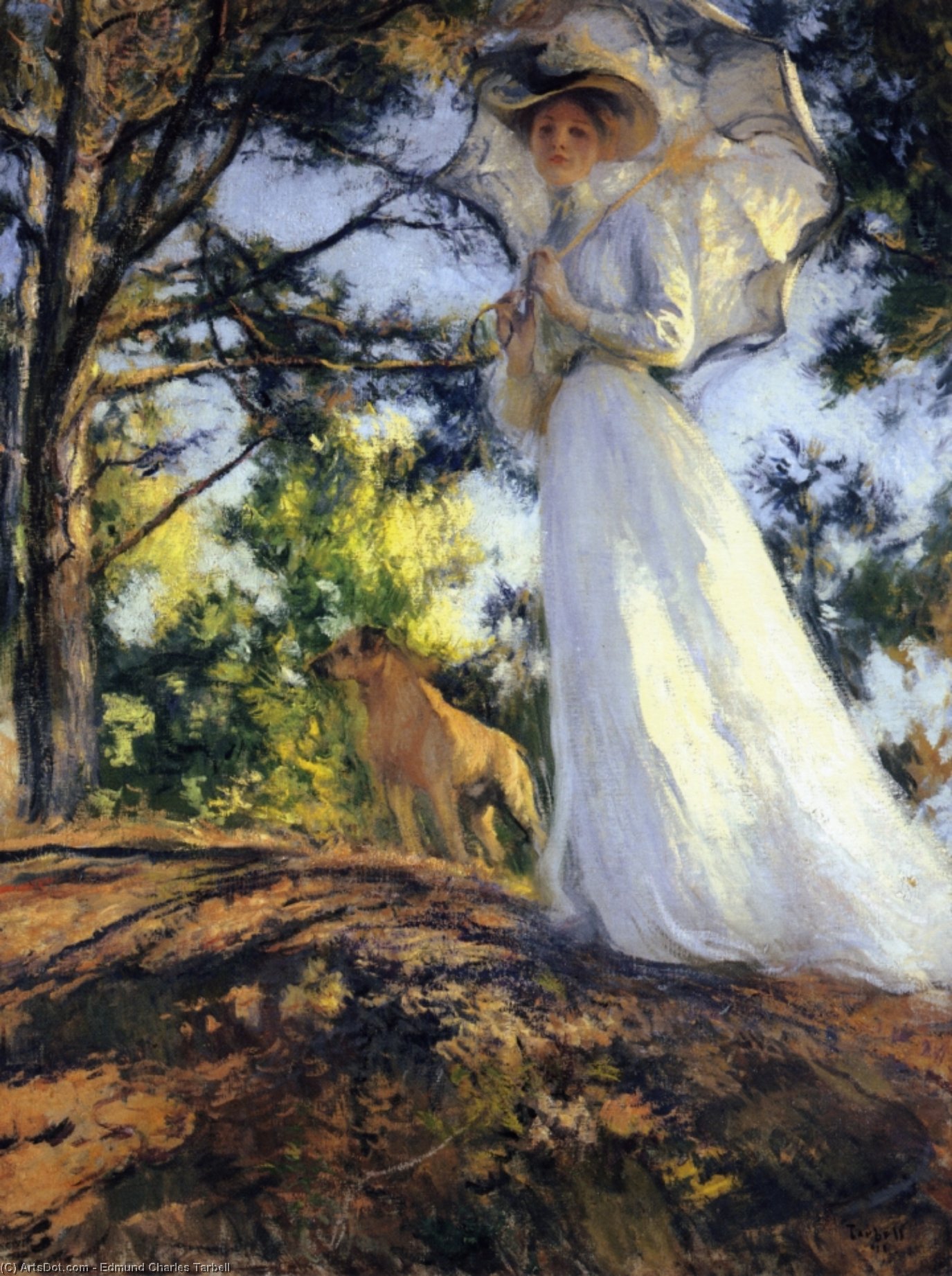 Wikioo.org - The Encyclopedia of Fine Arts - Painting, Artwork by Edmund Charles Tarbell - On Bos'n's Hill