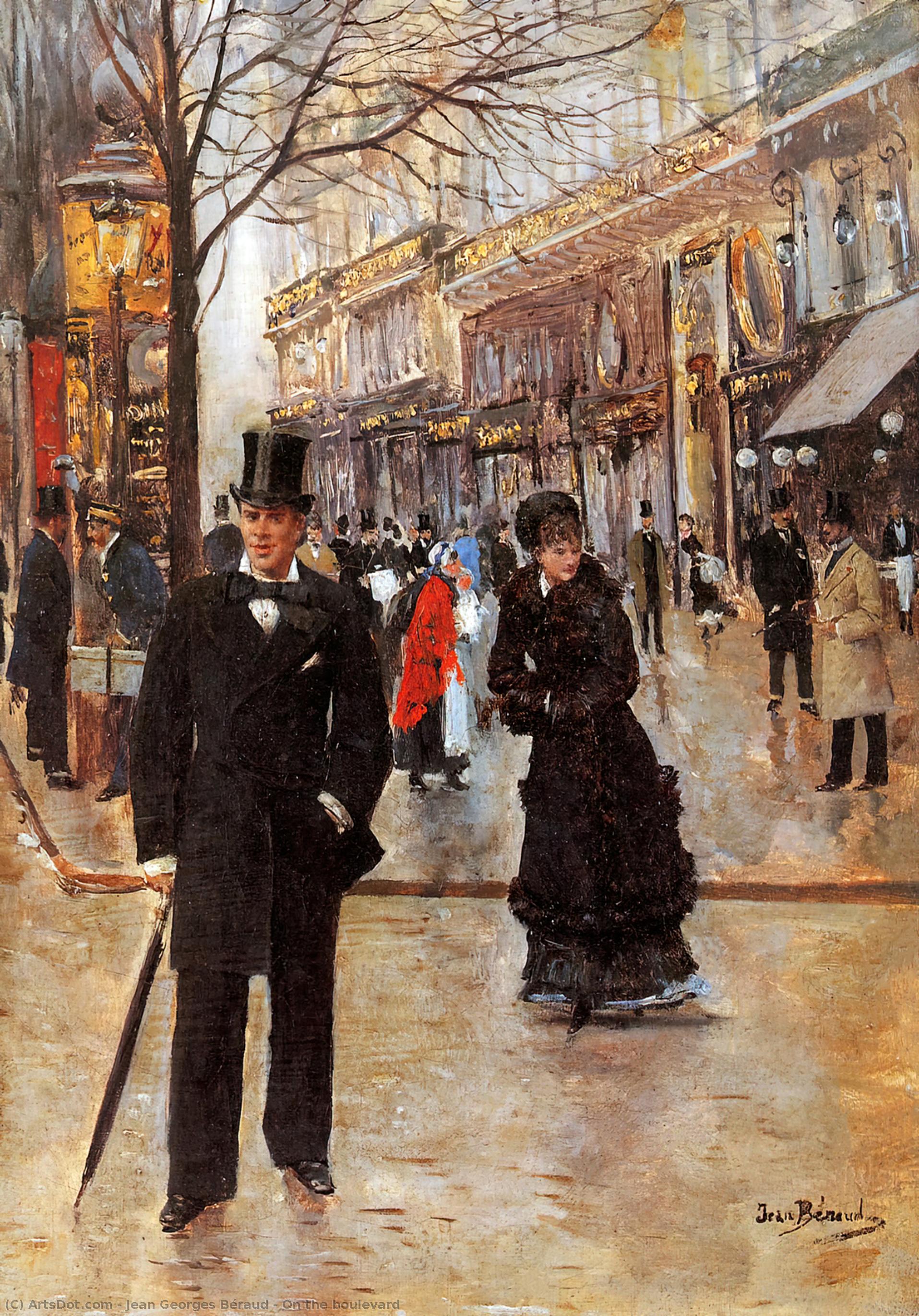 Wikioo.org - The Encyclopedia of Fine Arts - Painting, Artwork by Jean Georges Béraud - On the boulevard
