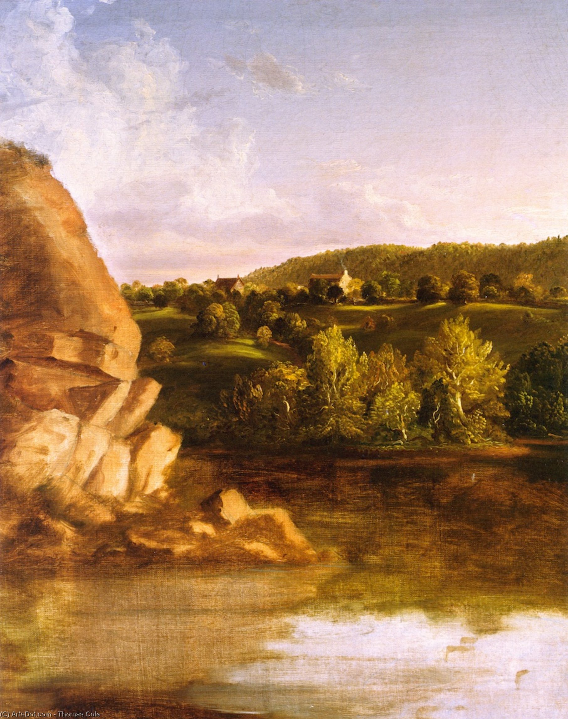 Wikioo.org - The Encyclopedia of Fine Arts - Painting, Artwork by Thomas Cole - On Catskill Creek (unfinished?)
