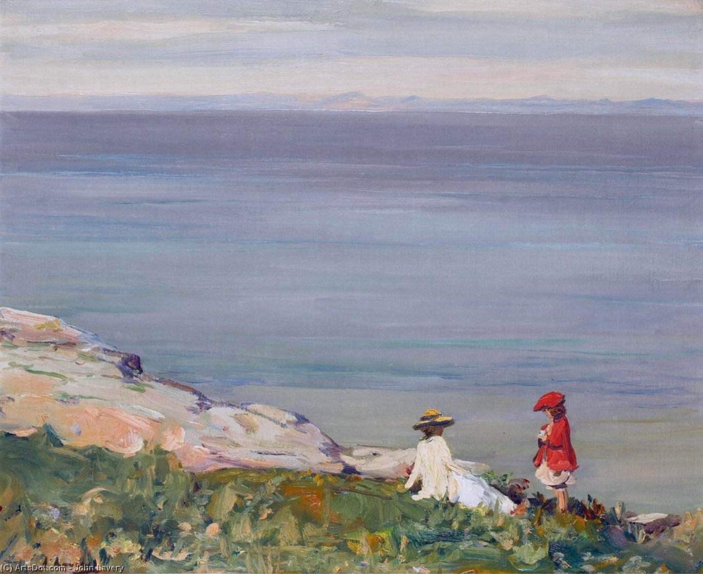 Wikioo.org - The Encyclopedia of Fine Arts - Painting, Artwork by John Lavery - On the Cliffs