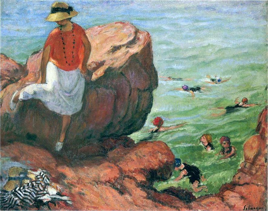Wikioo.org - สารานุกรมวิจิตรศิลป์ - จิตรกรรม Henri Lebasque - On the Cliffs at Agay