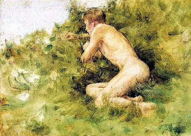 Wikioo.org - The Encyclopedia of Fine Arts - Painting, Artwork by Henry Scott Tuke - On the Dunes