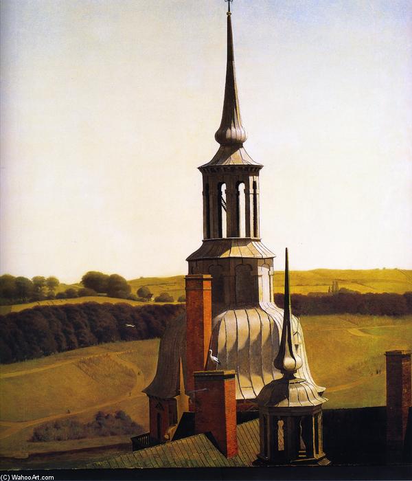 Wikioo.org - The Encyclopedia of Fine Arts - Painting, Artwork by Christen Købke - One of the Small Towers of Fredericksborg Castle