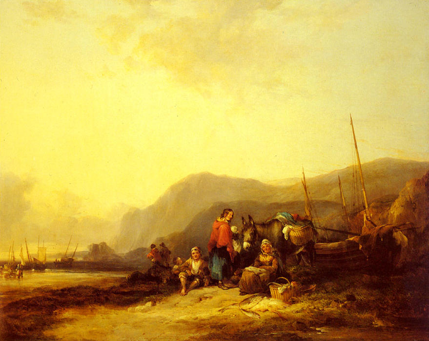 Wikioo.org - The Encyclopedia of Fine Arts - Painting, Artwork by William Shayer Senior - On The Hampshire Coast