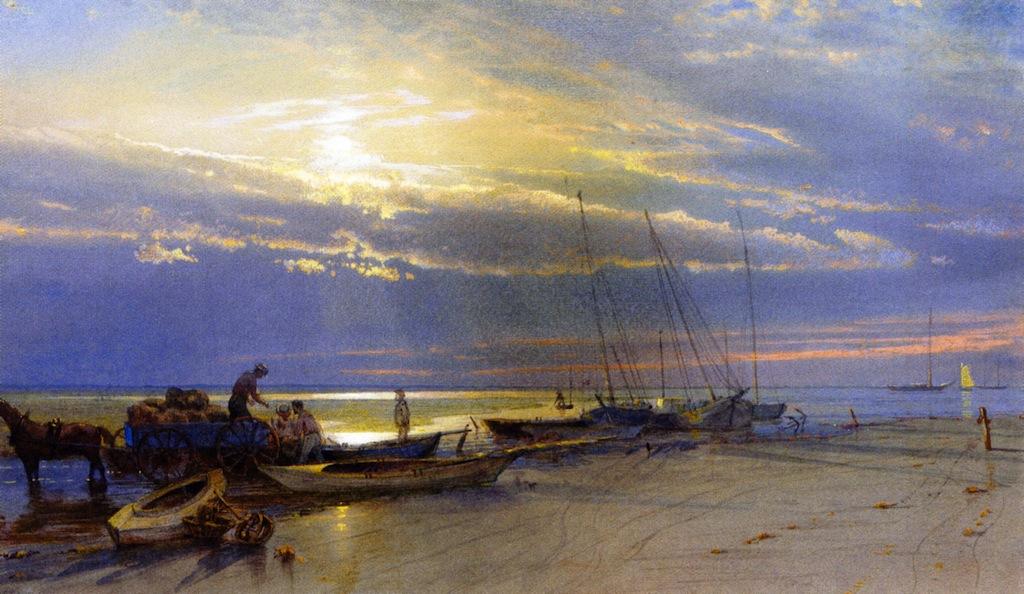 Wikioo.org - The Encyclopedia of Fine Arts - Painting, Artwork by William Trost Richards - On the Inlet, Atlantic City, New Jersey