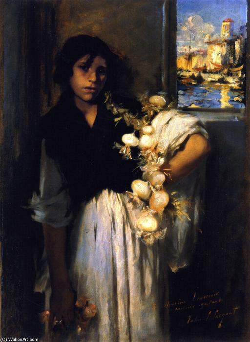 Wikioo.org - สารานุกรมวิจิตรศิลป์ - จิตรกรรม John Singer Sargent - The Onion Seller (also known as Venetian Onion Seller)