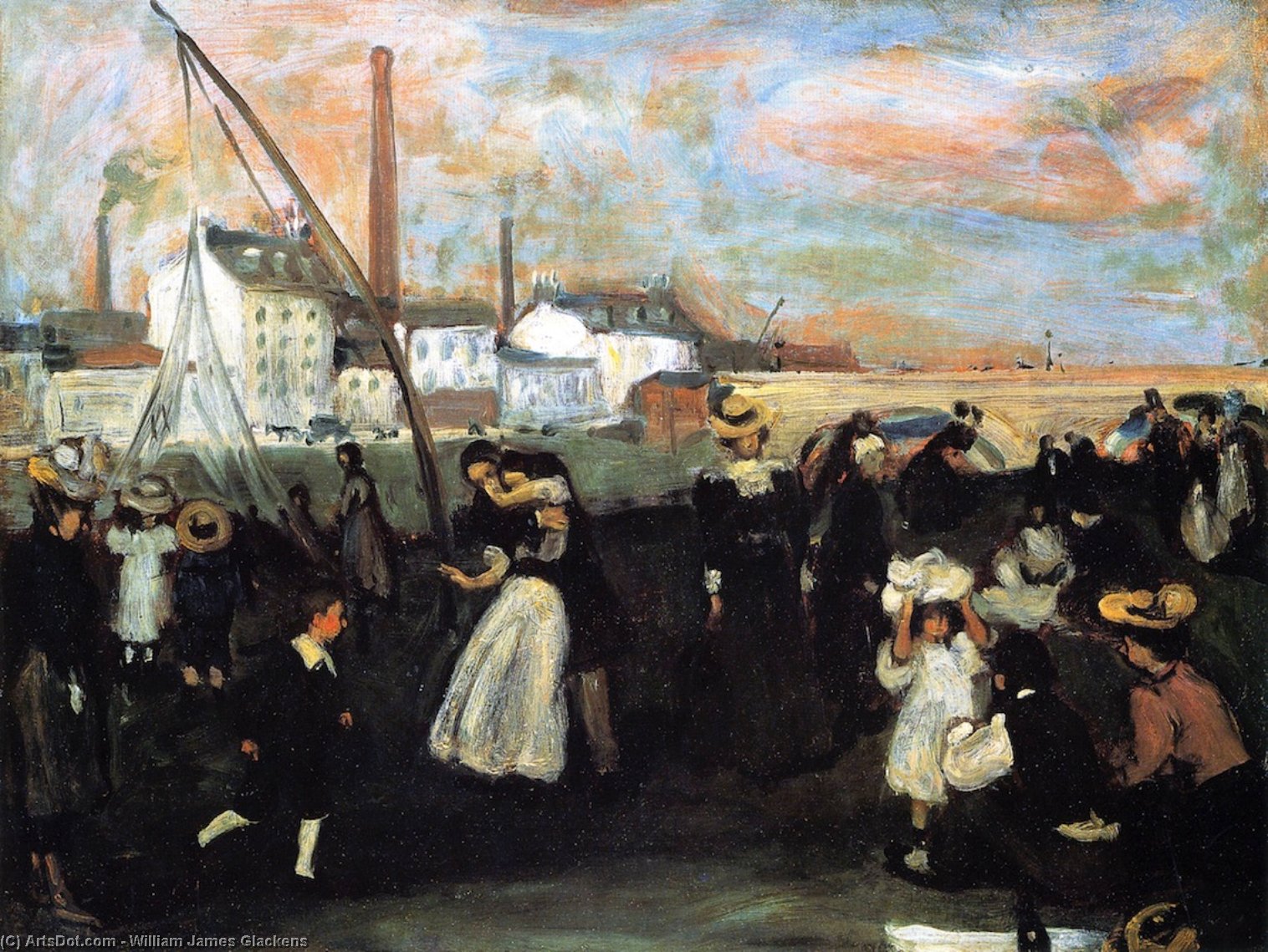 Wikioo.org - The Encyclopedia of Fine Arts - Painting, Artwork by William James Glackens - On the Quai