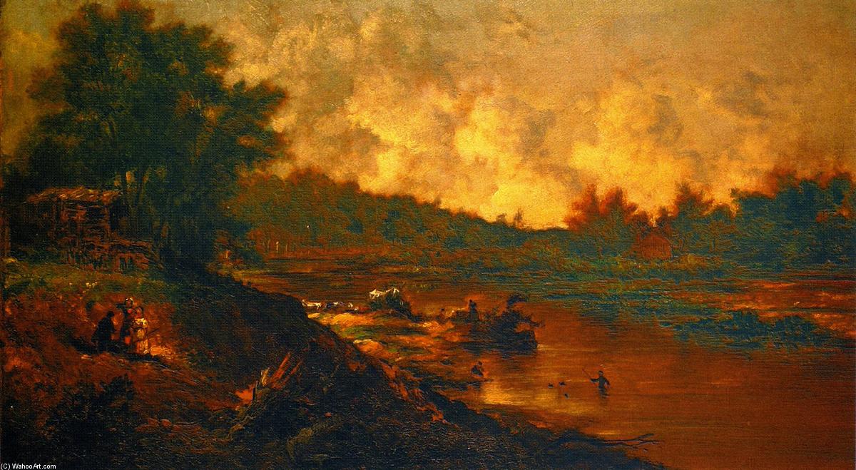 Wikioo.org - The Encyclopedia of Fine Arts - Painting, Artwork by George Loring Brown - On the River at Olneyville, R. I.