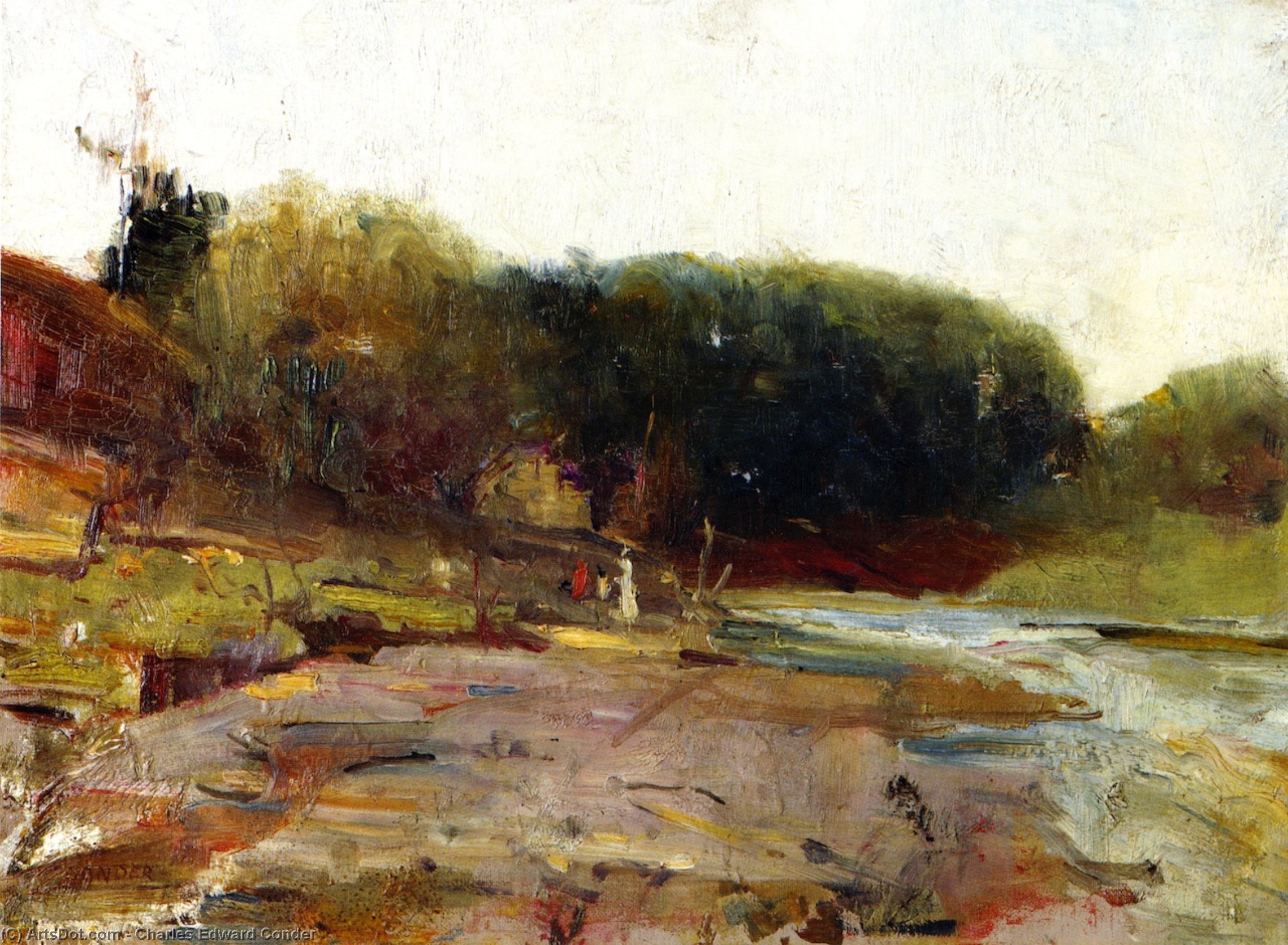 Wikioo.org - The Encyclopedia of Fine Arts - Painting, Artwork by Charles Edward Conder - On the River Yarra near Heidelberg, Victoria