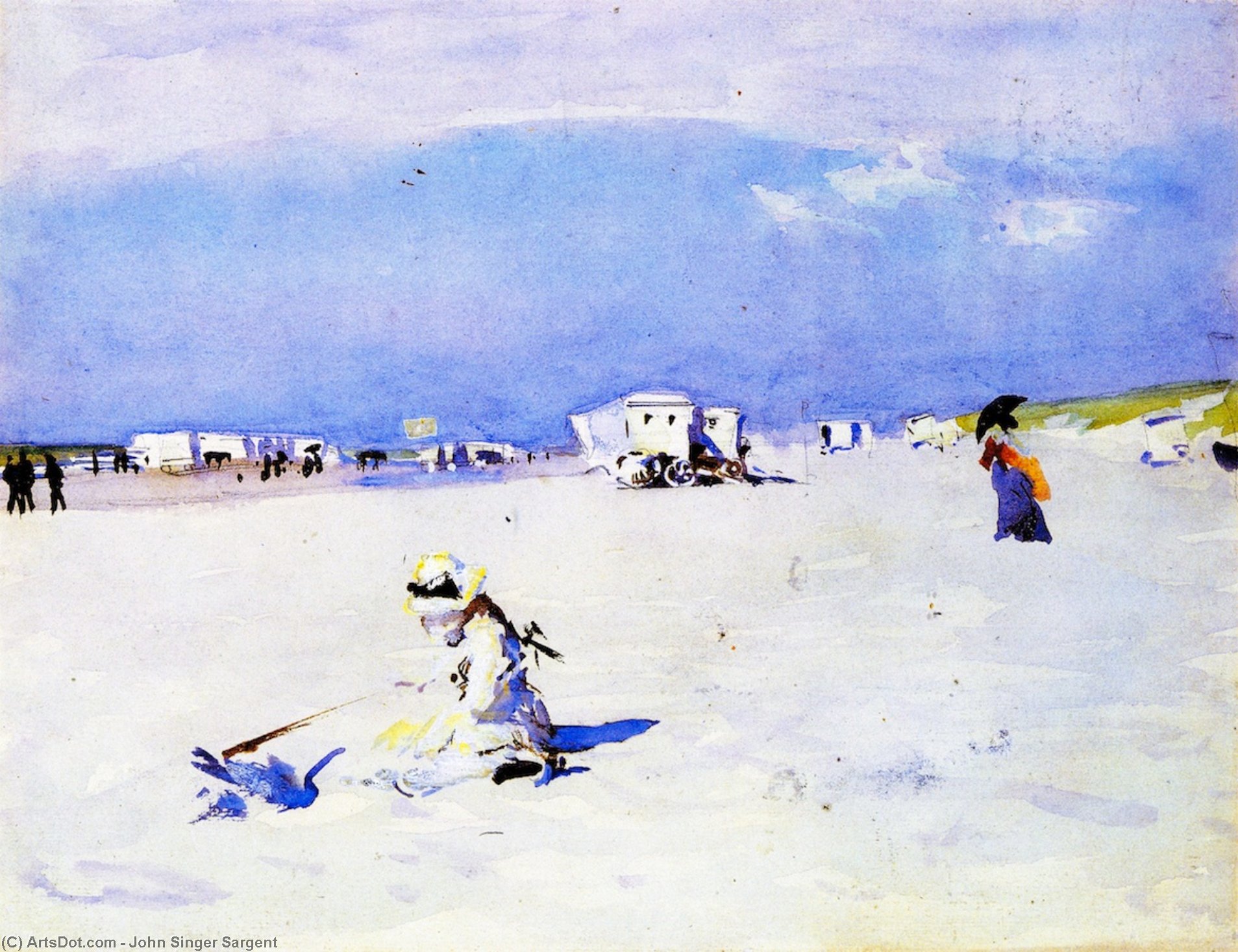 Wikioo.org - Die Enzyklopädie bildender Kunst - Malerei, Kunstwerk von John Singer Sargent - auf dem Sand