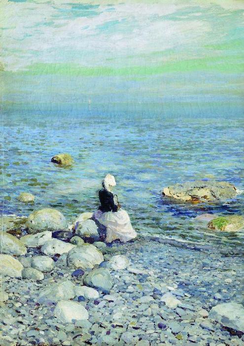 Wikioo.org – L'Enciclopedia delle Belle Arti - Pittura, Opere di Konstantin Alekseyevich Korovin - Sul Shore di  dopodomani  Nero  mare