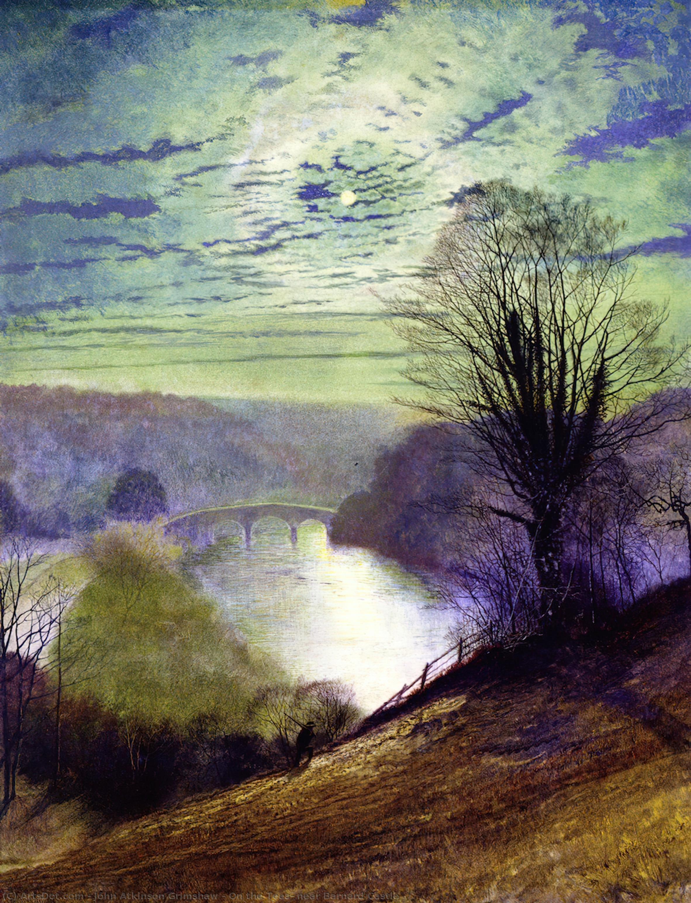 WikiOO.org - Encyclopedia of Fine Arts - Maľba, Artwork John Atkinson Grimshaw - On the Tees, near Barnard Castle