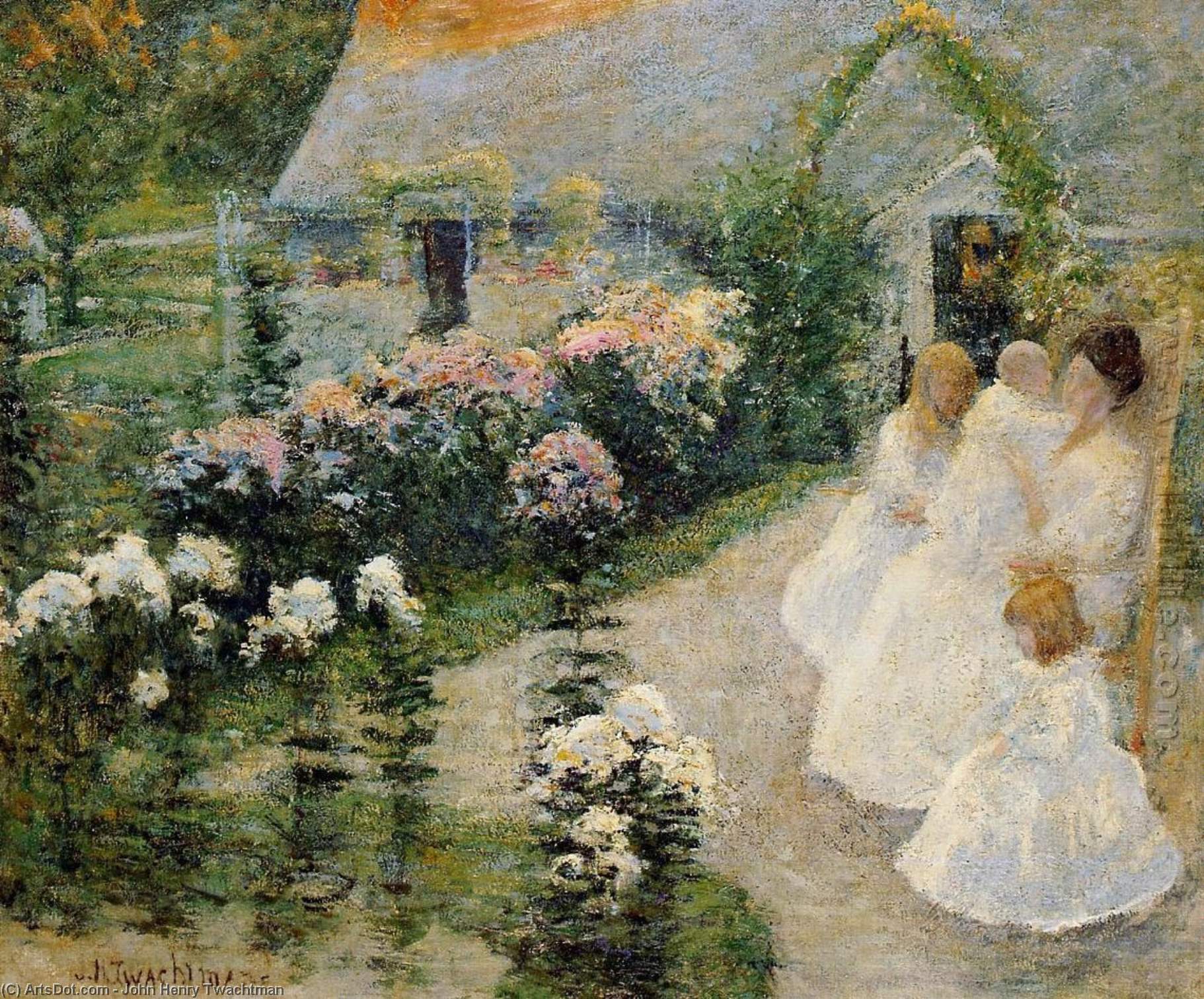 Wikioo.org - The Encyclopedia of Fine Arts - Painting, Artwork by John Henry Twachtman - On the Terrace