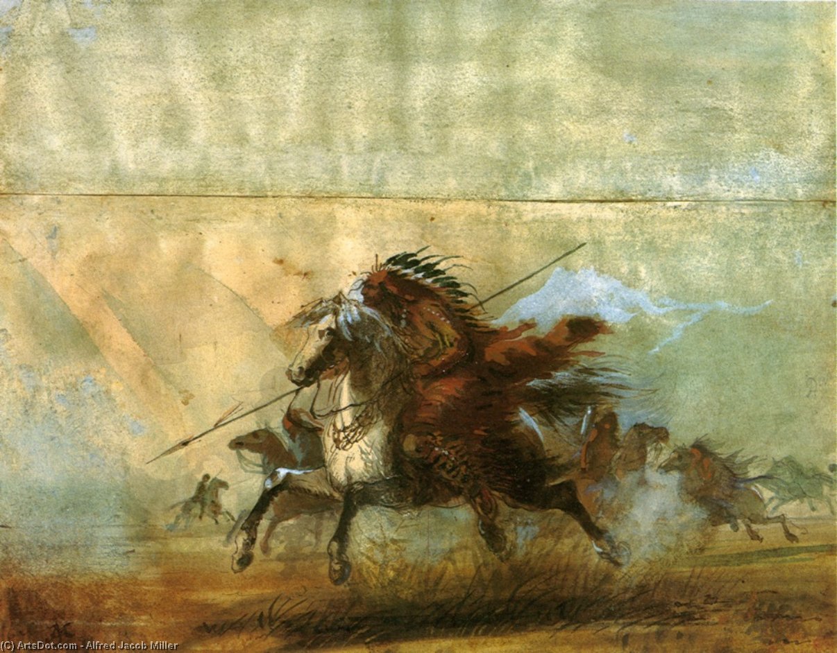 Wikioo.org - The Encyclopedia of Fine Arts - Painting, Artwork by Alfred Jacob Miller - On the War Path