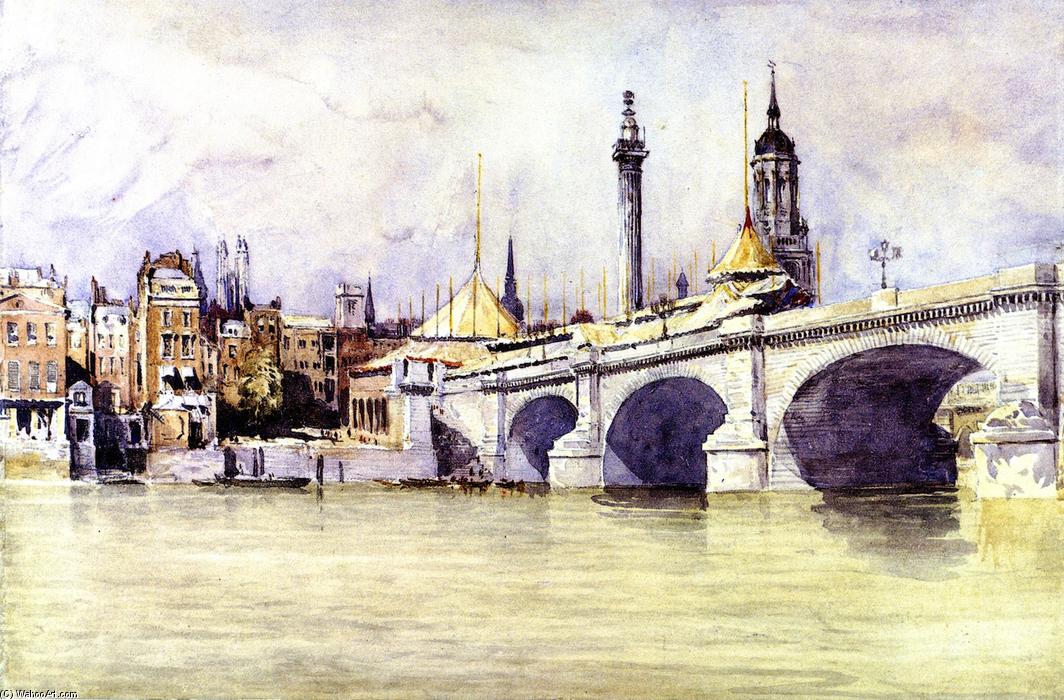 Wikioo.org - The Encyclopedia of Fine Arts - Painting, Artwork by David Cox - The Opening of the New London Bridge