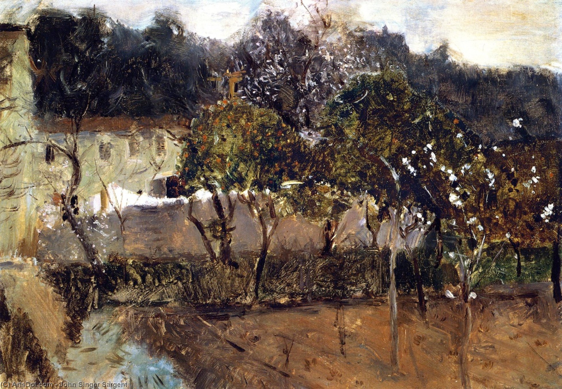 Wikioo.org - The Encyclopedia of Fine Arts - Painting, Artwork by John Singer Sargent - Orange Trees, Nice