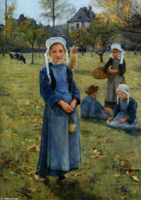 Wikioo.org - The Encyclopedia of Fine Arts - Painting, Artwork by Stanhope Alexander Forbes - The Orchard