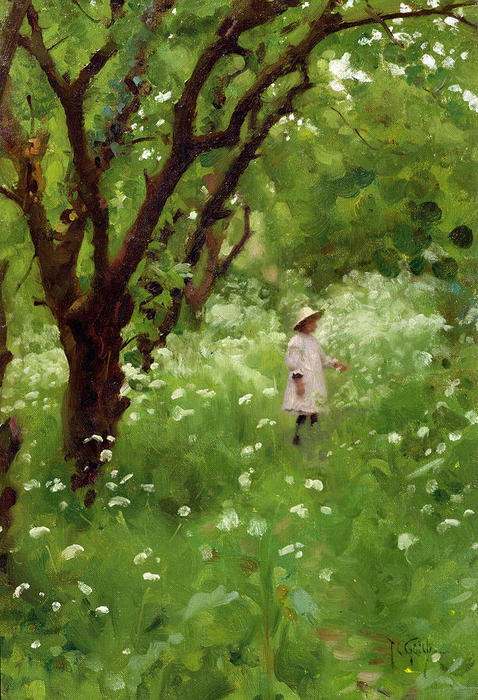Wikioo.org - The Encyclopedia of Fine Arts - Painting, Artwork by Thomas Cooper Gotch - The Orchard
