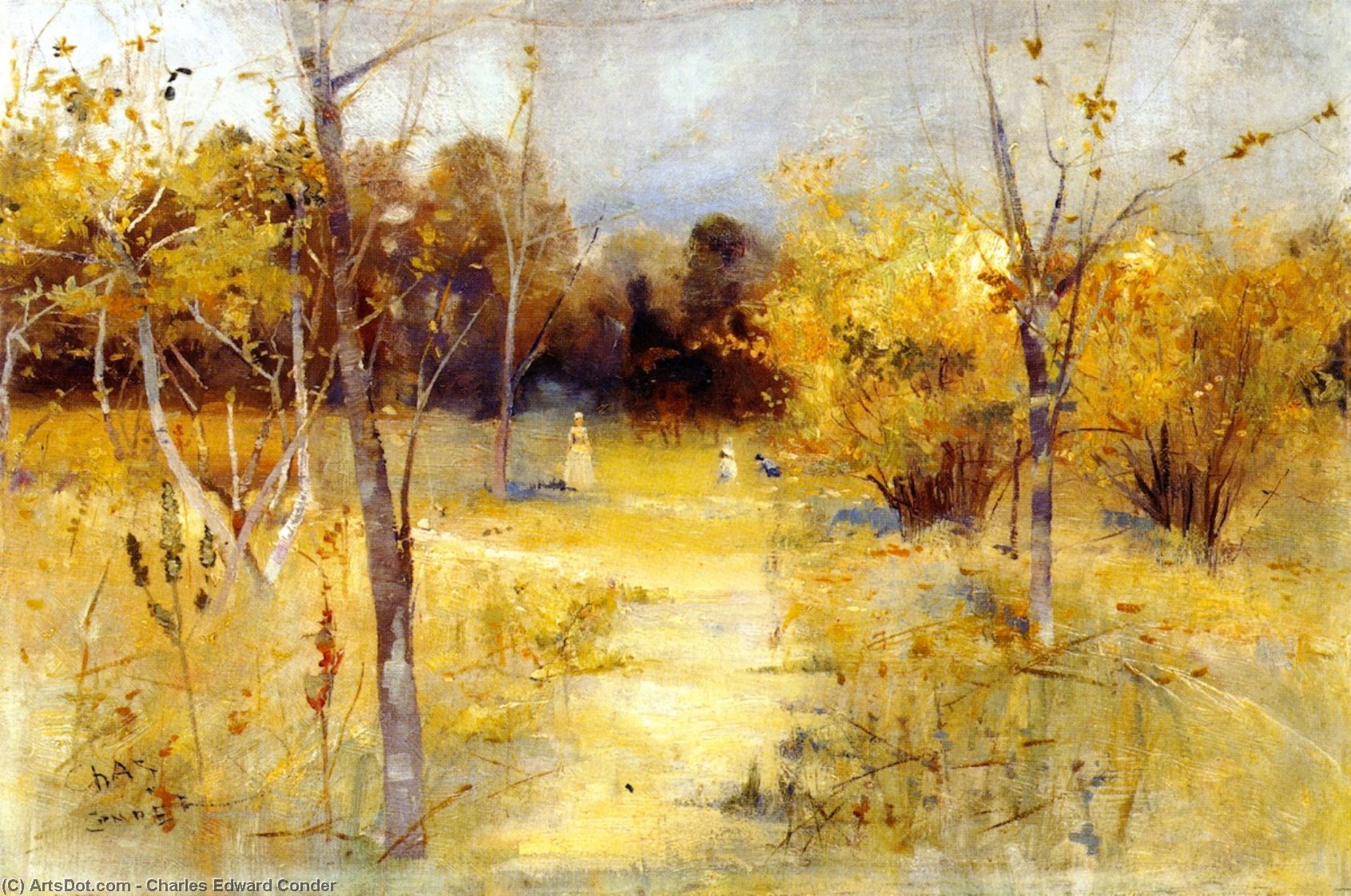 Wikioo.org - The Encyclopedia of Fine Arts - Painting, Artwork by Charles Edward Conder - Orchard at Box Hill