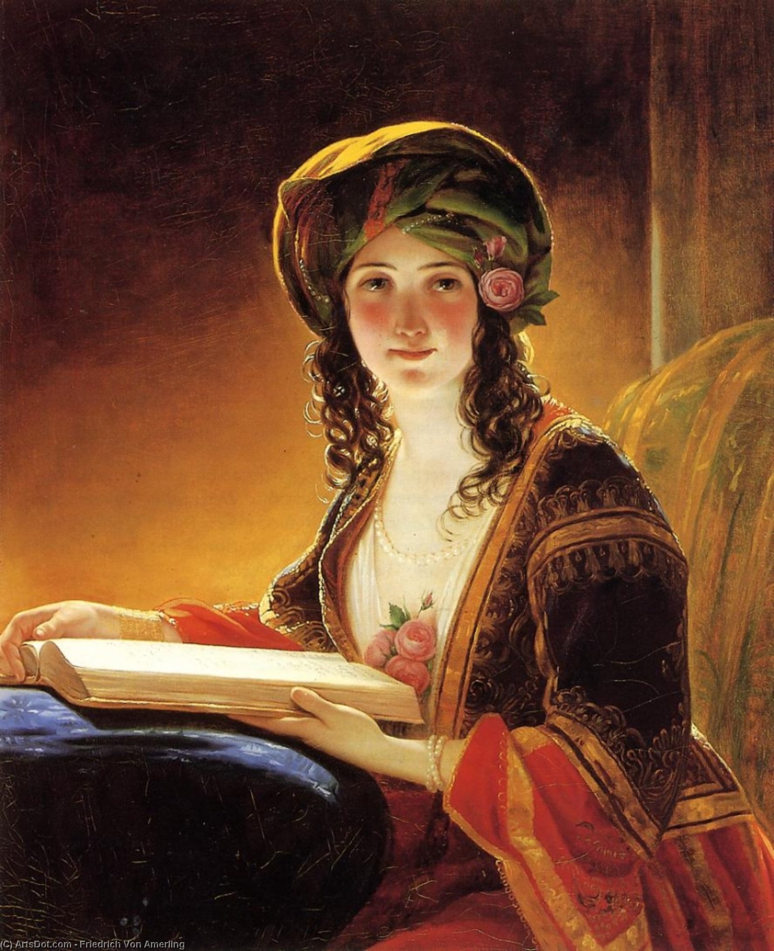 WikiOO.org - Encyclopedia of Fine Arts - Maleri, Artwork Friedrich Ritter Von Amerling - Oriental Woman