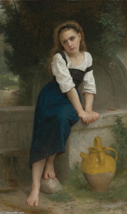 Wikioo.org – La Enciclopedia de las Bellas Artes - Pintura, Obras de arte de William Adolphe Bouguereau - Orpheline un la fontaine