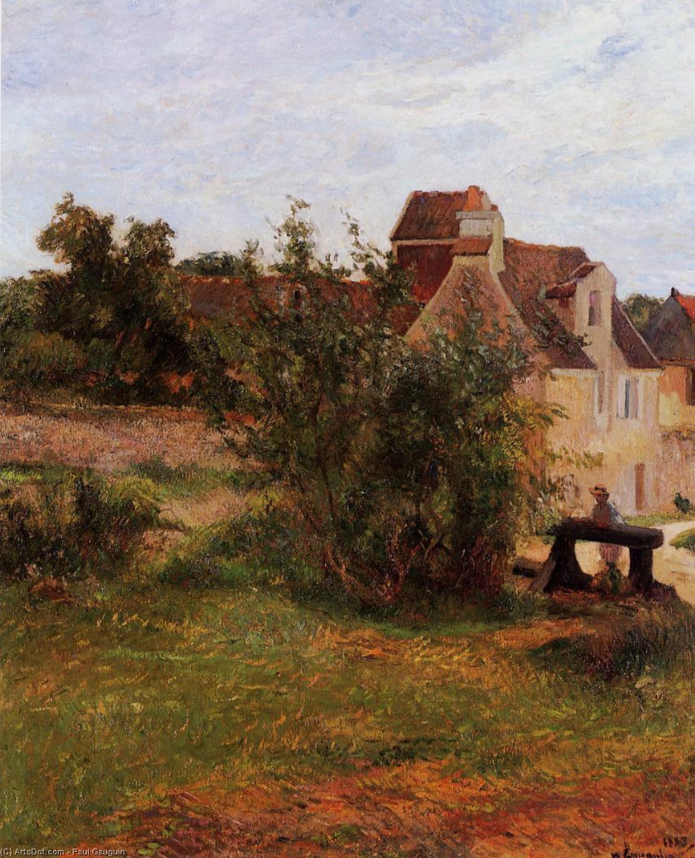 Wikioo.org - The Encyclopedia of Fine Arts - Painting, Artwork by Paul Gauguin - Osny, the Gate, Busagny Farm (also known as Busagny Farm, Osny)