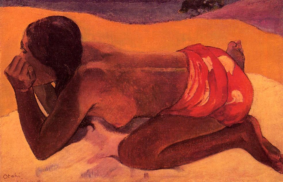 Wikioo.org - The Encyclopedia of Fine Arts - Painting, Artwork by Paul Gauguin - Otahi (also known as Alone)