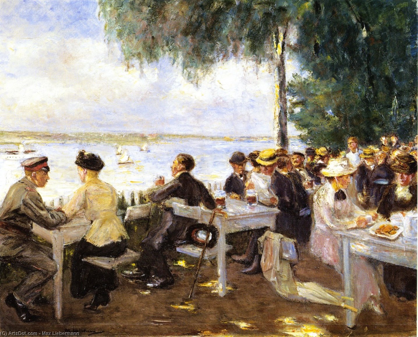 Wikioo.org - The Encyclopedia of Fine Arts - Painting, Artwork by Max Liebermann - Outdoor Garden on the Havel, Nikolskoe