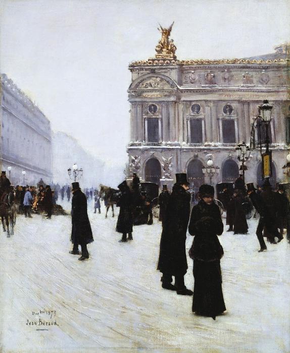 Wikioo.org - The Encyclopedia of Fine Arts - Painting, Artwork by Jean Georges Béraud - Outside the Opera, Paris