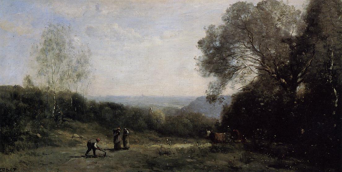 WikiOO.org - Encyclopedia of Fine Arts - Maľba, Artwork Jean Baptiste Camille Corot - Outside Paris - The Heights above Ville d'Avray