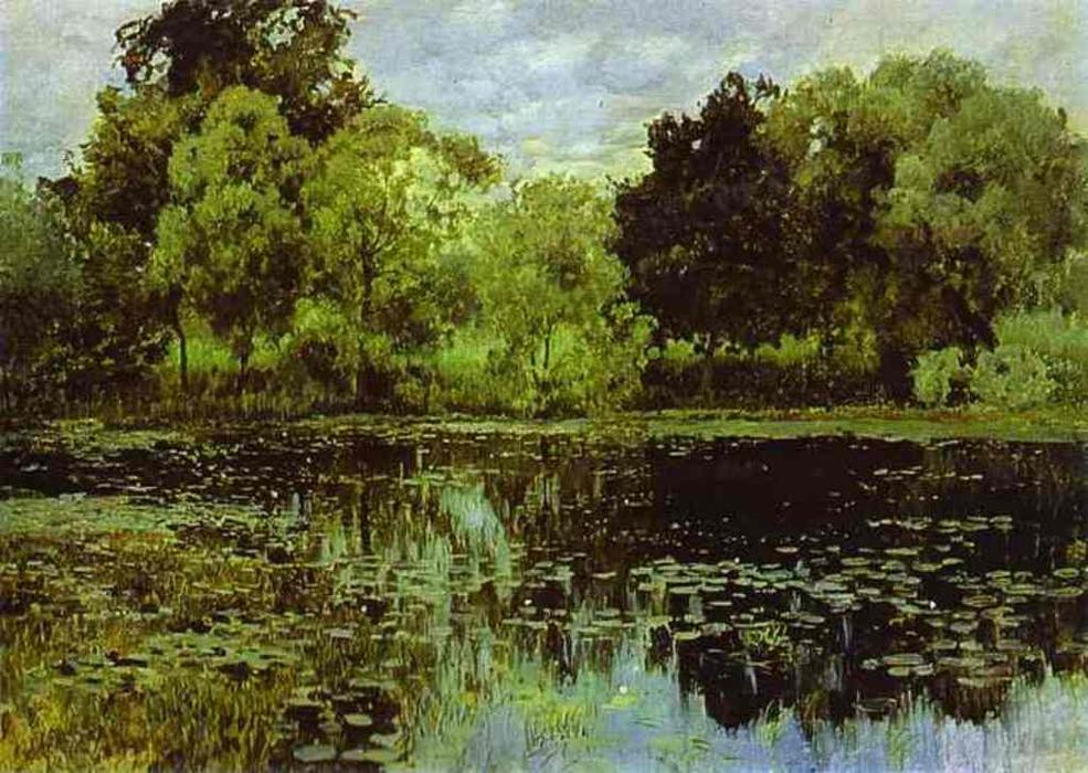 WikiOO.org - אנציקלופדיה לאמנויות יפות - ציור, יצירות אמנות Isaak Ilyich Levitan - Overgrown Pond. Study