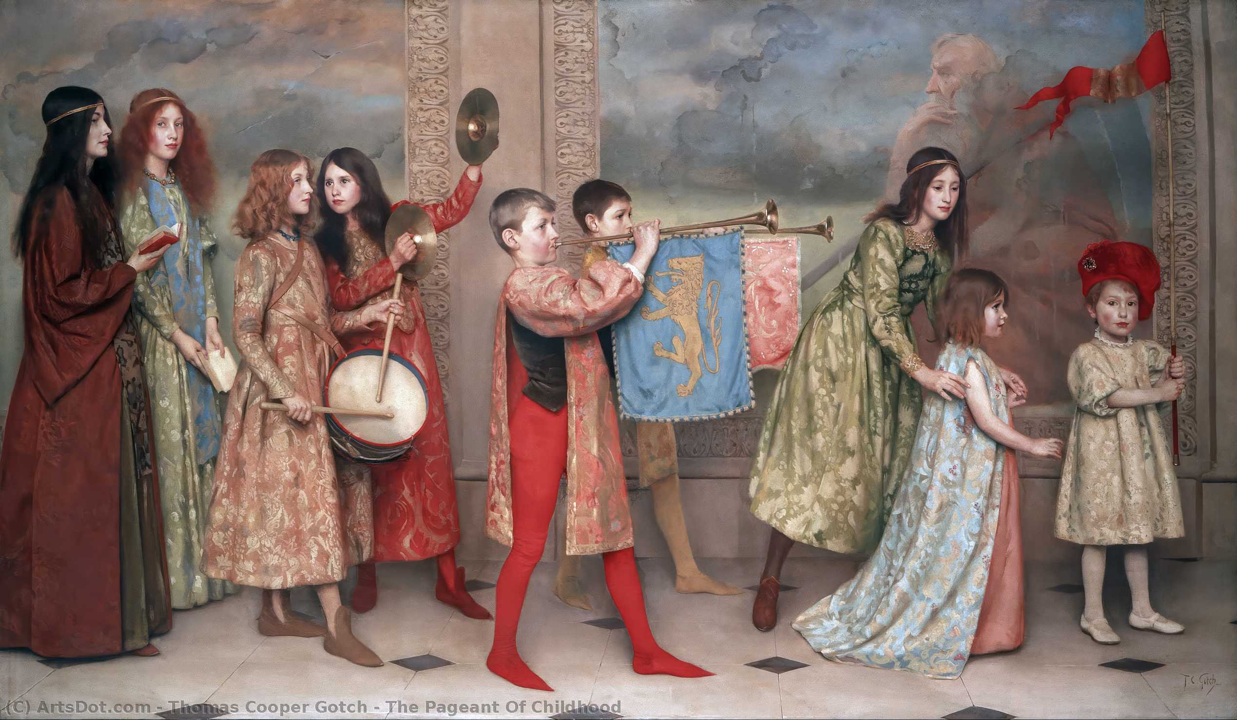 WikiOO.org - Енциклопедія образотворчого мистецтва - Живопис, Картини
 Thomas Cooper Gotch - The Pageant Of Childhood