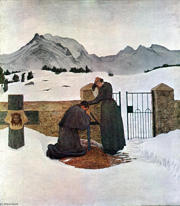 Wikioo.org - The Encyclopedia of Fine Arts - Painting, Artwork by Giovanni Segantini - The pain of mourning (also known as Il dolore confortato dalla fede)
