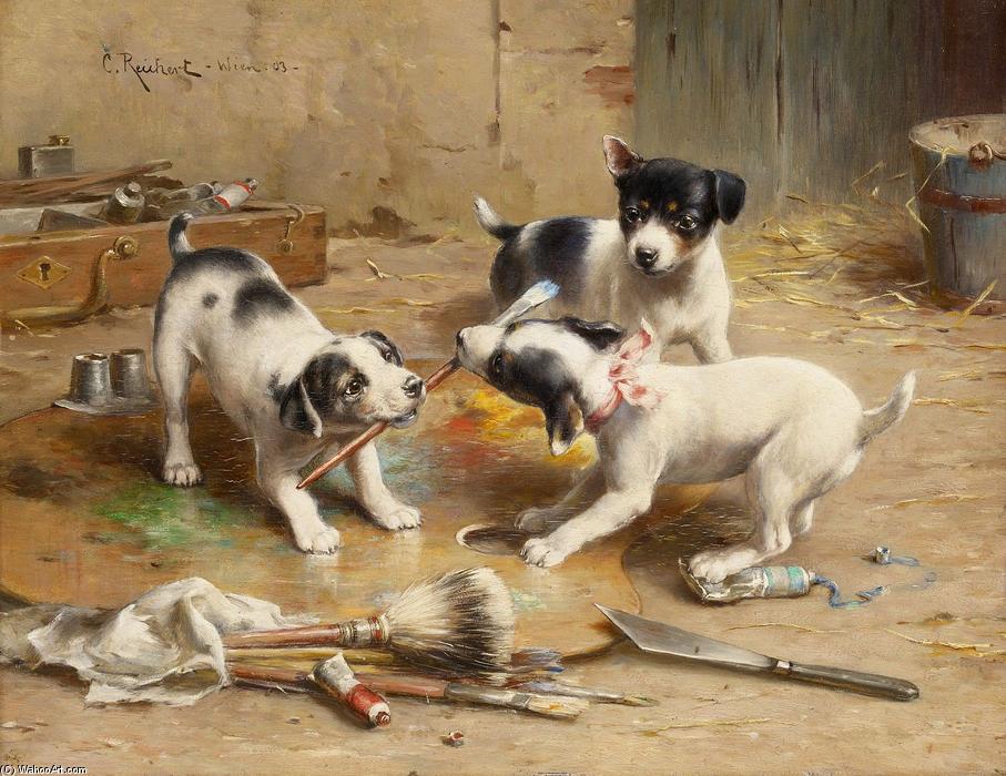 Wikioo.org - The Encyclopedia of Fine Arts - Painting, Artwork by Carl Reichert - The painter dispute