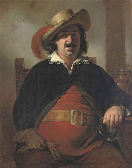 WikiOO.org - אנציקלופדיה לאמנויות יפות - ציור, יצירות אמנות Friedrich Ritter Von Amerling - Painter Ignaz Raffalt as Falstaff