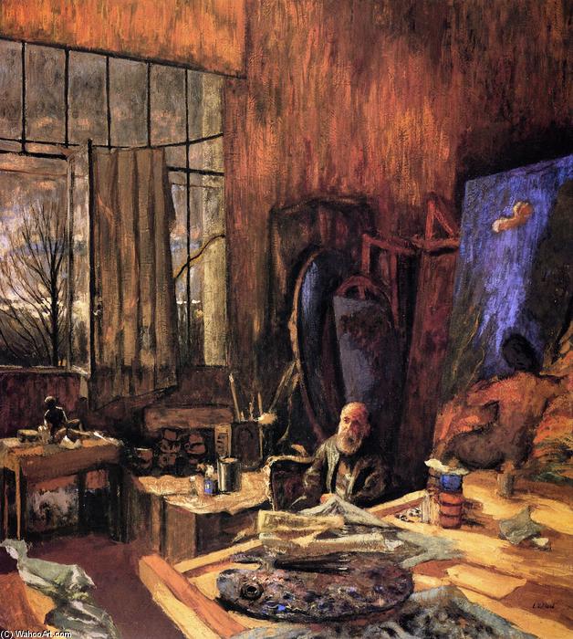 WikiOO.org - Encyclopedia of Fine Arts - Lukisan, Artwork Jean Edouard Vuillard - The Painter K.-X. Roussel in his L'Etang-la-Ville Studio (final version)
