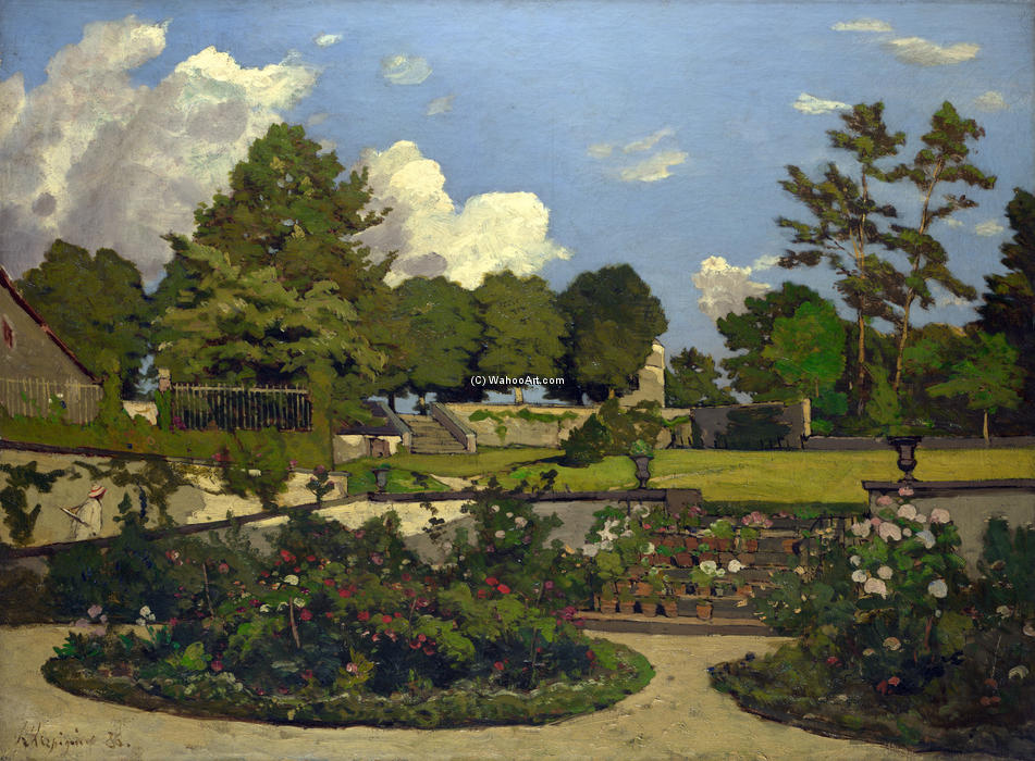 Wikioo.org - The Encyclopedia of Fine Arts - Painting, Artwork by Henri-Joseph Harpignies - The Painter's Garden at Saint-Prive