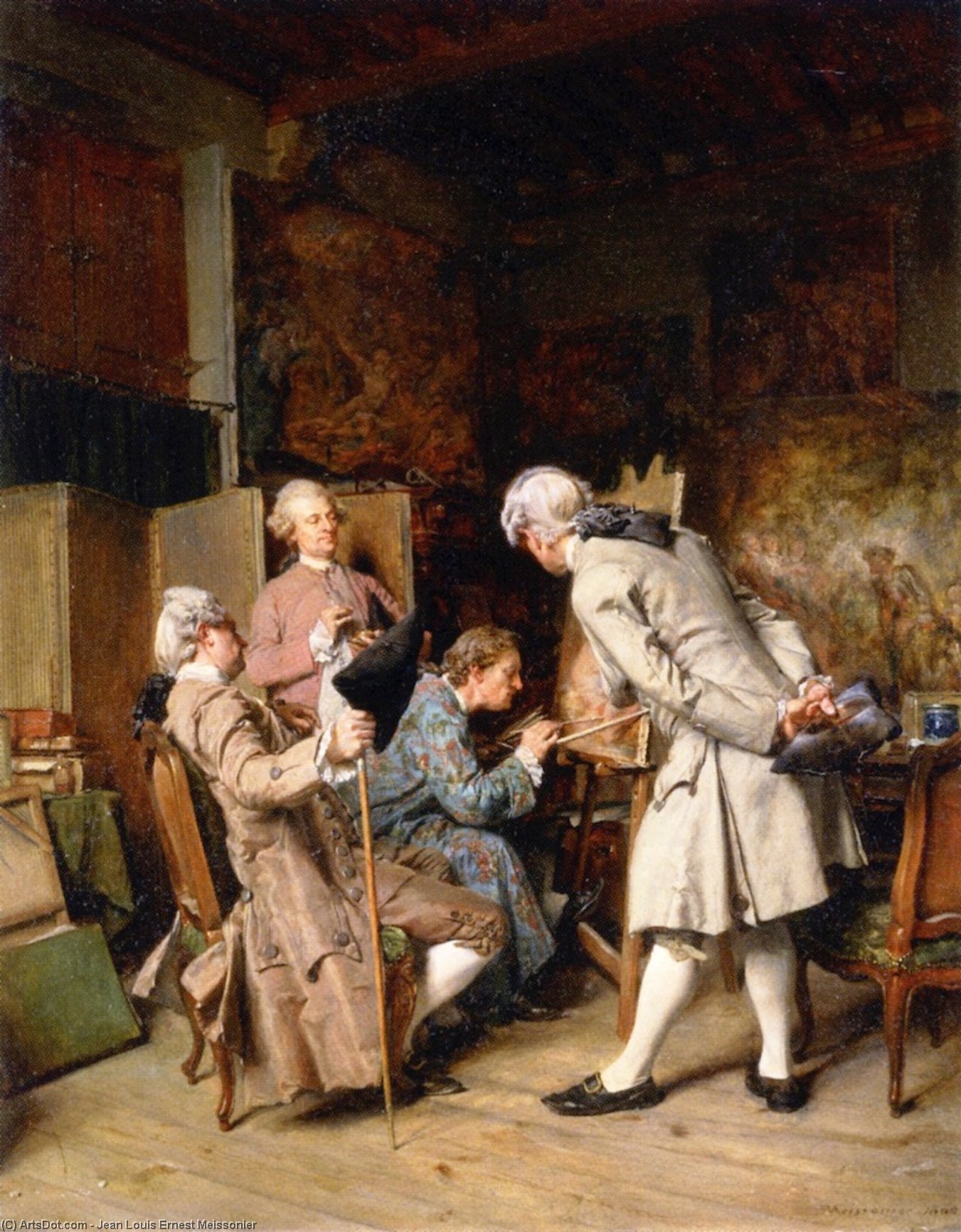 WikiOO.org - Enciclopédia das Belas Artes - Pintura, Arte por Jean Louis Ernest Meissonier - The Painting Connoisseurs