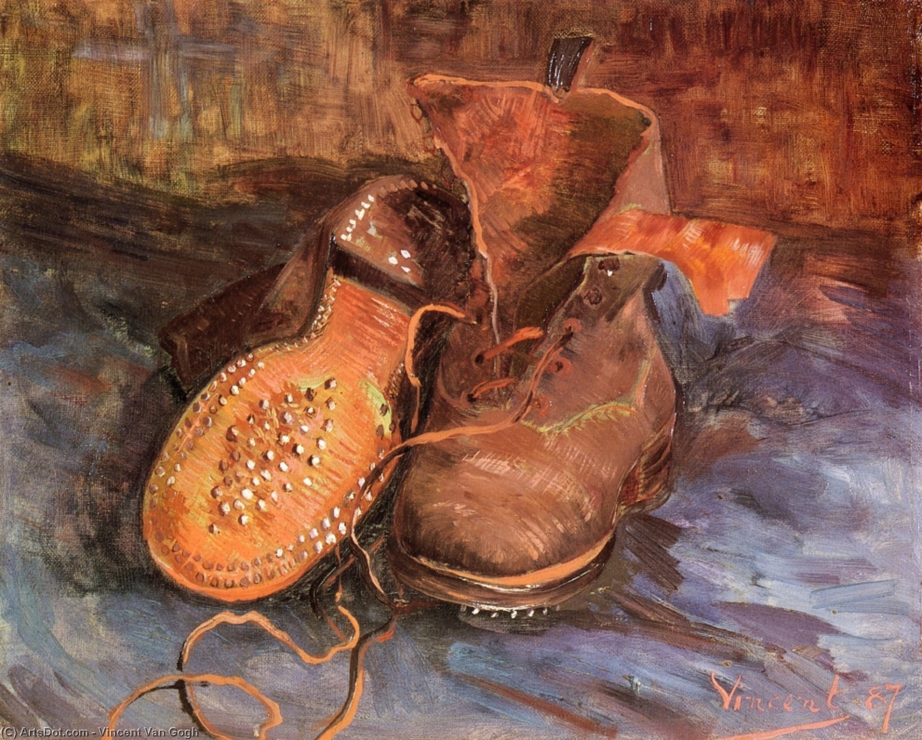 WikiOO.org - Encyclopedia of Fine Arts - Schilderen, Artwork Vincent Van Gogh - A Pair of Shoes
