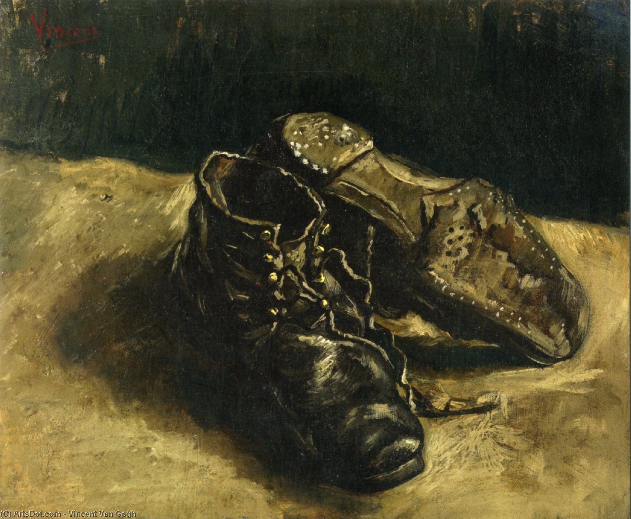 Wikioo.org – La Enciclopedia de las Bellas Artes - Pintura, Obras de arte de Vincent Van Gogh - un par todaclasede  zapatos