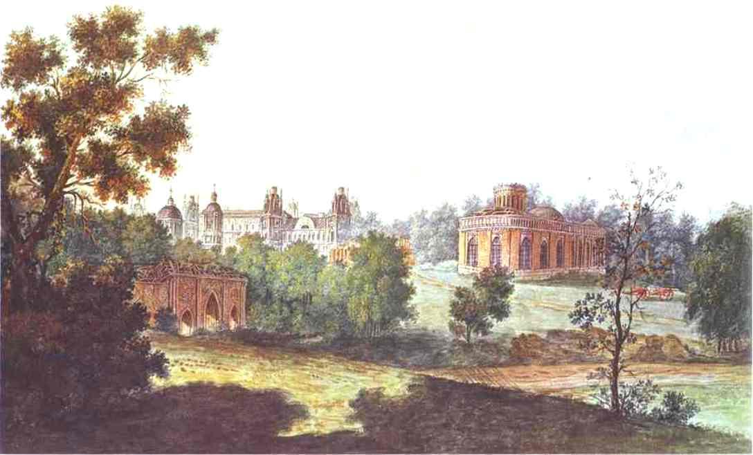 Wikioo.org - The Encyclopedia of Fine Arts - Painting, Artwork by Fedor Yakovlevich Alekseev - Palace in Tsaritsyno in the Vicinity of Moscow